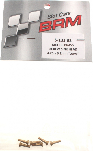 BRM Zubeh�r BRS-133B2 Karosseriemontage BRM Befestigungsschraube Metric Screws M2x9,2mm Long Flex-Typ m.Sechskant-Senkkopf �4,25mm (Messing) f.Slotcars 1:32-1:24
