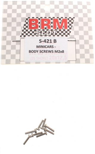BRM Zubeh�r BRS-421B Karosseriebefestigungsschrauben f.Camaro � Mini � Mustang � R8 � Rallye � TCR � TTS u.RevoSlot