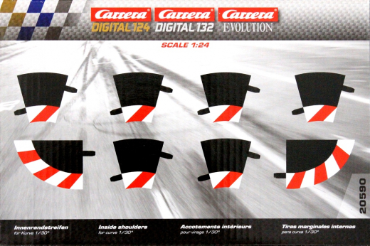 Carrera Evolution + Digital 132 / 124 20590 Innenrandstreifen Kurve 1/30�, 6 St�ck