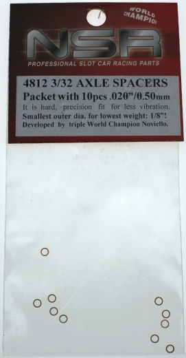 NSR Zubehr 804812 Axle Spacers 3/32 brass - 0,50mm (10 Stck)