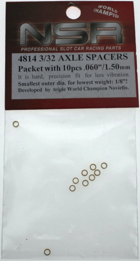 NSR Zubeh�r 804814 Axle Spacers 3/32 brass - 1,50mm (10 St�ck)