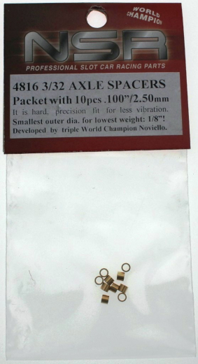 NSR Zubeh�r 804816 Axle Spacers 3/32 brass - 2,50mm (10 St�ck)