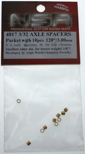 NSR Zubeh�r 804817 Axle Spacers 3/32 brass - 3,00mm (10 St�ck)