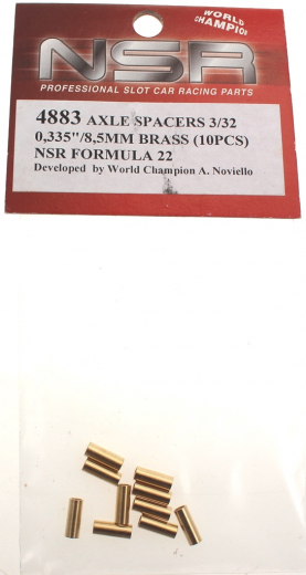 NSR Zubeh�r 804883 Axle Spacers 3/32 .335 8.5mm BRASS (10)