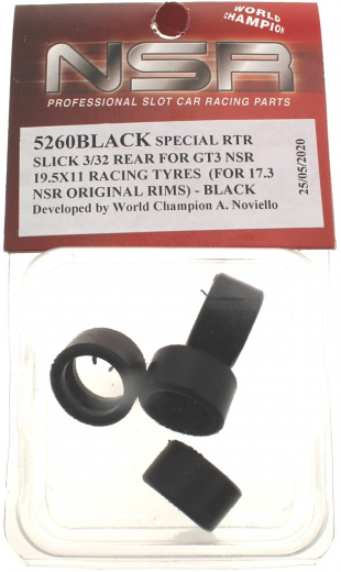NSR Zubeh�r 805260B Slick Rear 3/32 GT3 EVO 19.5x11 Black