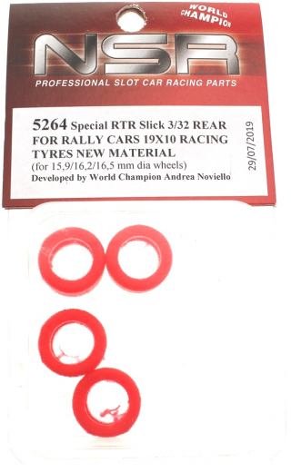 NSR Zubeh�r 805264 Slick Rear 19x10 RTR for Rally Cars