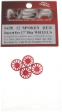 NSR Zubehr 805428 Hubcap 17\ 12 Spokes Red (4)