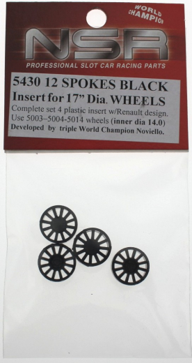 NSR Zubeh�r 805430 Hubcap 17\" 12 Spokes Black (4)