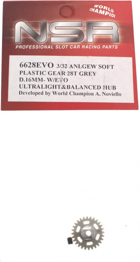 NSR Zubeh�r 806628E AW 3/32 Soft Plastic Gear 28t w/alu UL/B Grey 16 mm