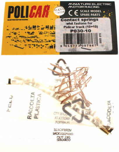 Policar Zubeh�r PCP030-10 Bahnst�ck-Stromeinspeisungsclips m.Stecker f.Autorennbahnen 1:32 POLICAR Racing Track System