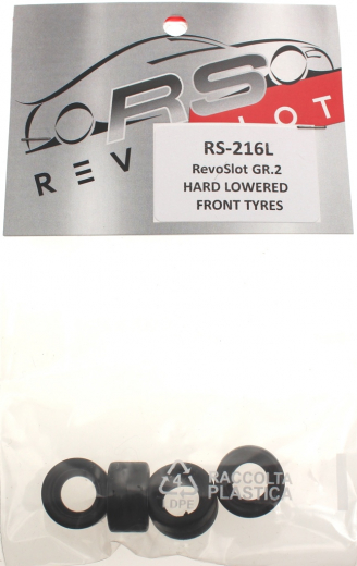 Revoslot Zubeh�r RS-216L Reifen vorne hart Niederquerschnitt (Vollgummi) f.Slotcars REVOSLOT Tourenwagen