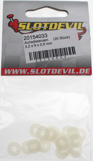 Slotdevil Zubehr 20154033 Achsdistanzen 3,2 X 0,8mm 20 Stck