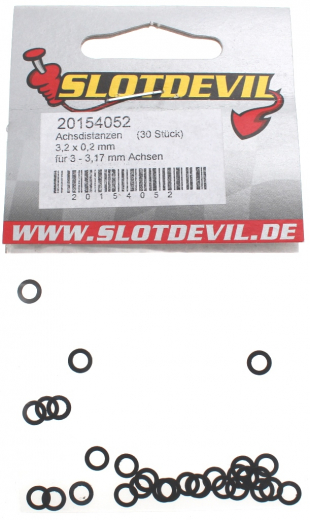 Slotdevil Zubehr 20154052 Achsdistanzen 3,2 X 0,2mm 30 Stck