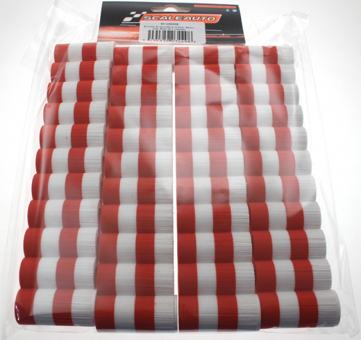 Scaleauto Dekoration SC10224B Reifenstapel 40 x 200 mm, Rot-Wei�, EVA-Schaumgummi, mit separater Standfu�halterung
