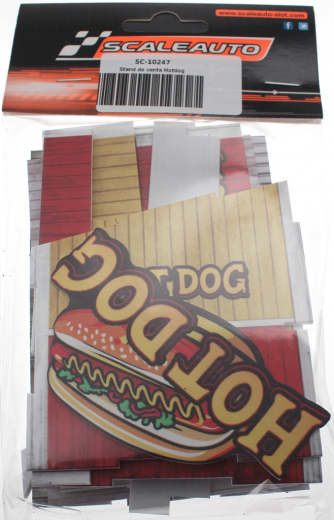 Scaleauto Dekoration SC10247 Steckbausatz SCALEAUTO Hotdog-Stand (PVC-Hartschaumplatten) mit �berdachung