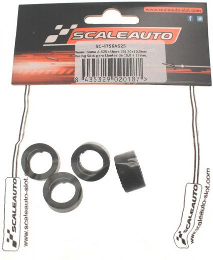 Scaleauto Zubeh�r SC4756AS25 Reifen �20x10,5mm Racing A-S25 Shore Vollgummi m.Innen-�15,5mm f.1:32