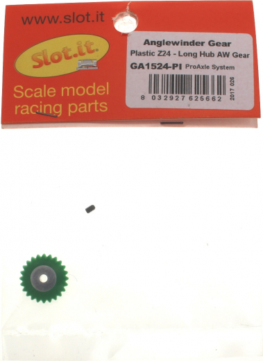 Slot.it Zubeh�r SIGA1524PL Schr�gzahnrad 24Z �15mm f.�2,38mm Plastik m.Aluminiumnabe M2