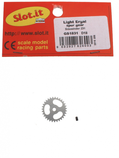 Slot.it Zubeh�r SIGS1831 Spurzahnrad 31Z M50 18mm Light f. 2,38mm Aluminium