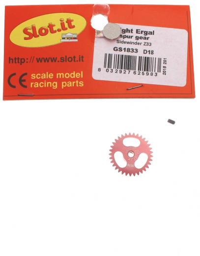 Slot.it Zubeh�r SIGS1833 Spurzahnrad 33Z M50 18mm Light f. 2,38mm Aluminium