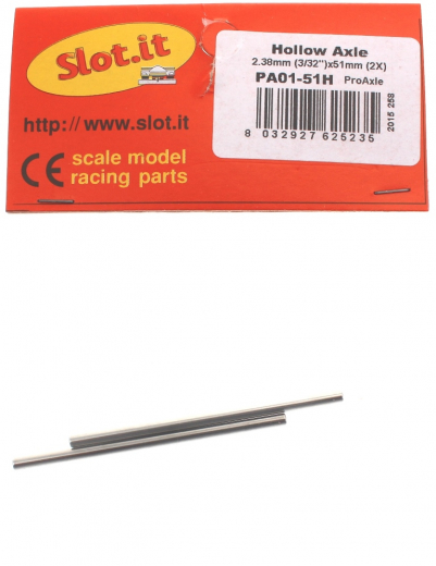 Slot.it Zubehr SIPA0151H Achsen 2,38x51mm Hollow Stahl (Hohlachse)