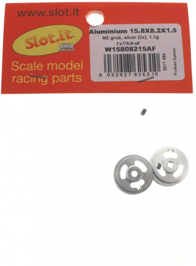 Slot.it Zubeh�r SIW15808215AF Felgen �15,8x8,2mm m.1,5mm Bund Doppelsteg Au�enhump Aluminium M2 f.�2,38mm - zuvor PA24-ALF