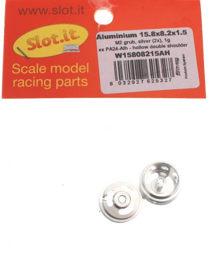 Slot.it Zubeh�r SIW15808215AH Felgen �15,8x8,2x1,5mm Aluminium m.Doppelsteg gelocht f.�2,38mm (ex-PA24ALH)