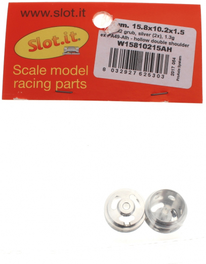 Slot.it Zubeh�r SIW15810215AH Felgen �15,8x10,2mm m.1,5mm Bund u.Doppelsteg-Au�enhump gelocht Alu M2 f.�2,38mm - zuvor PA49-ALH