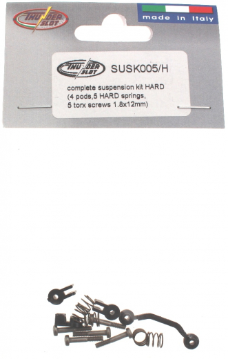 Thunderslot Ersatzteile + Zubeh�r SUSK005H Fahrwerkskit (4 H�lsen, 5 Federn hart, 5 Innensechsrundschrauben Gr��e 6 metrisch 1,8 x 12mm)