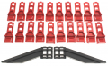 Carrera Evolution 85210_4 Leitplankenhalterungen rot 20 + schwarz 2