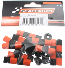 Scaleauto Dekoration SC10250B Markierungspfosten 40 x 10 mm, Orange-Schwarz, PVC und EVA-Schaumgummi, mit separatem Standfu�