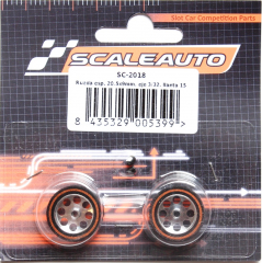 Scaleauto Zubeh�r SC2018 Komplettr�der �20,5x9mm ProComp-3 Moosgummi m.�15mm Alufelgen f.�2,38mm