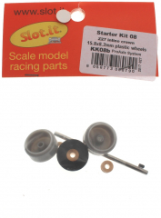 Slot.it Zubeh�r SIKK08B Hinterradachsumbau Inliner Kit m.Zahnrad 27Z u.Plastikfelgen �15,8x8,2mm f.Fly, Scalextric u.�.