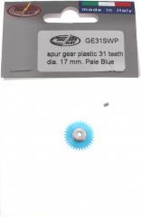 Thunderslot Ersatzteile + Zubehr GE31SWP Spurzahnrad Kunststoff 31 Zhne 17mm (hellblau)